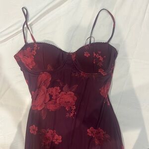 Purple long dress, floral dress